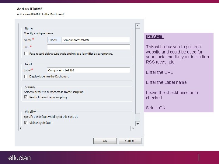 IFRAME: This will allow you to pull in a website and could be used