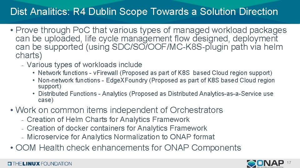 Dist Analitics: R 4 Dublin Scope Towards a Solution Direction • Prove through Po.