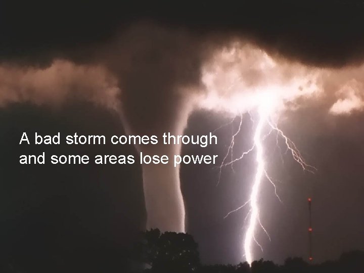 A bad storm comes through and some areas lose power 