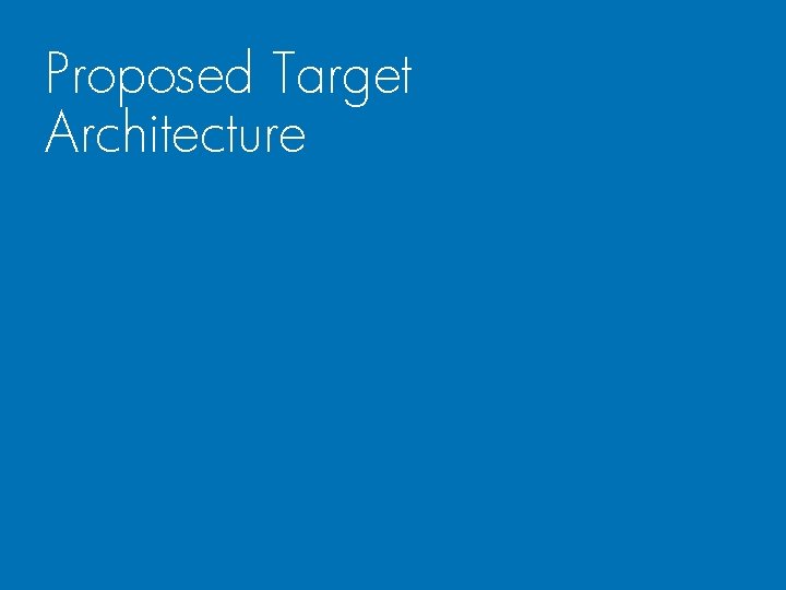 Proposed Target Architecture 