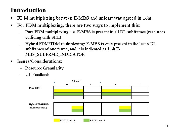 Introduction • FDM multiplexing between E-MBS and unicast was agreed in 16 m. •