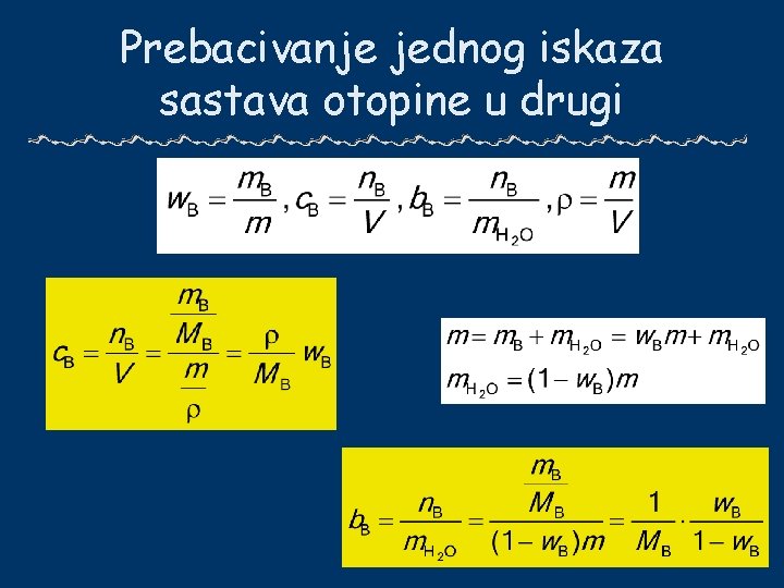 Prebacivanje jednog iskaza sastava otopine u drugi 