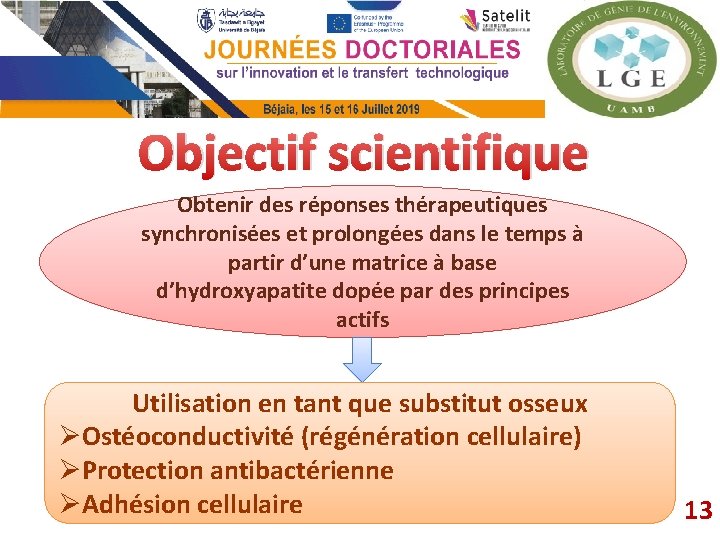 Objectif scientifique Obtenir des réponses thérapeutiques synchronisées et prolongées dans le temps à partir