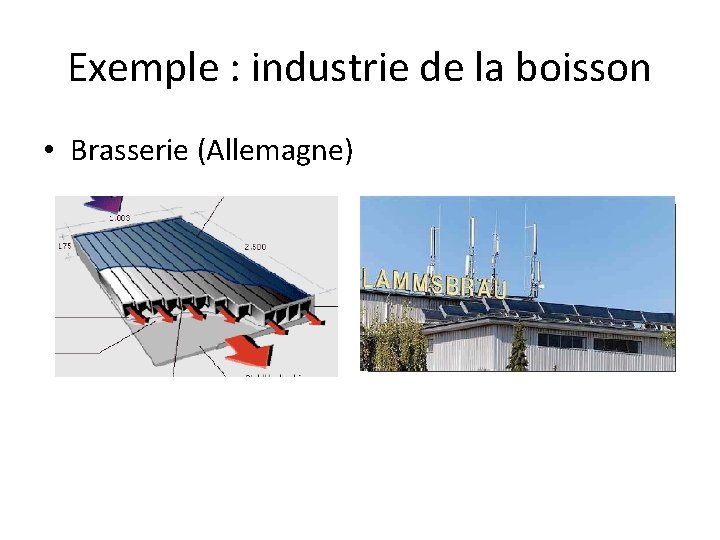 Exemple : industrie de la boisson • Brasserie (Allemagne) 