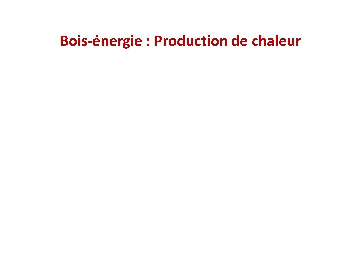 Bois-énergie : Production de chaleur 