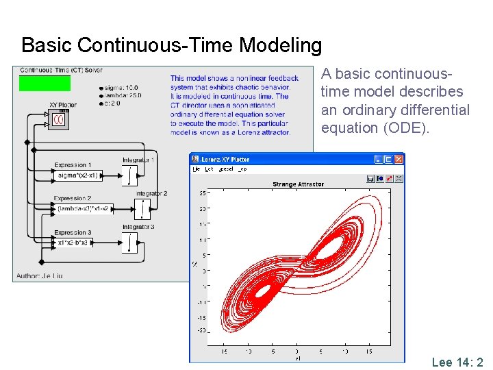 Basic Continuous-Time Modeling A basic continuoustime model describes an ordinary differential equation (ODE). Lee