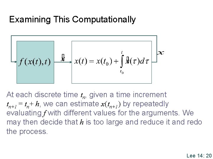 Examining This Computationally At each discrete time tn, given a time increment tn+1 =