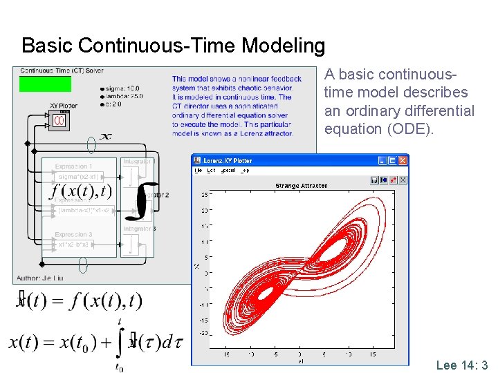 Basic Continuous-Time Modeling A basic continuoustime model describes an ordinary differential equation (ODE). Lee