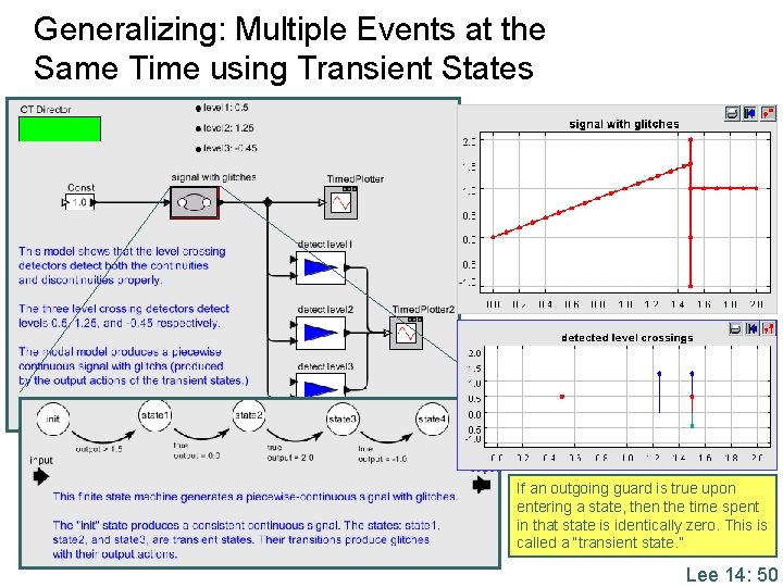 Generalizing: Multiple Events at the Same Time using Transient States If an outgoing guard