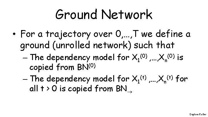 Ground Network • For a trajectory over 0, …, T we define a ground