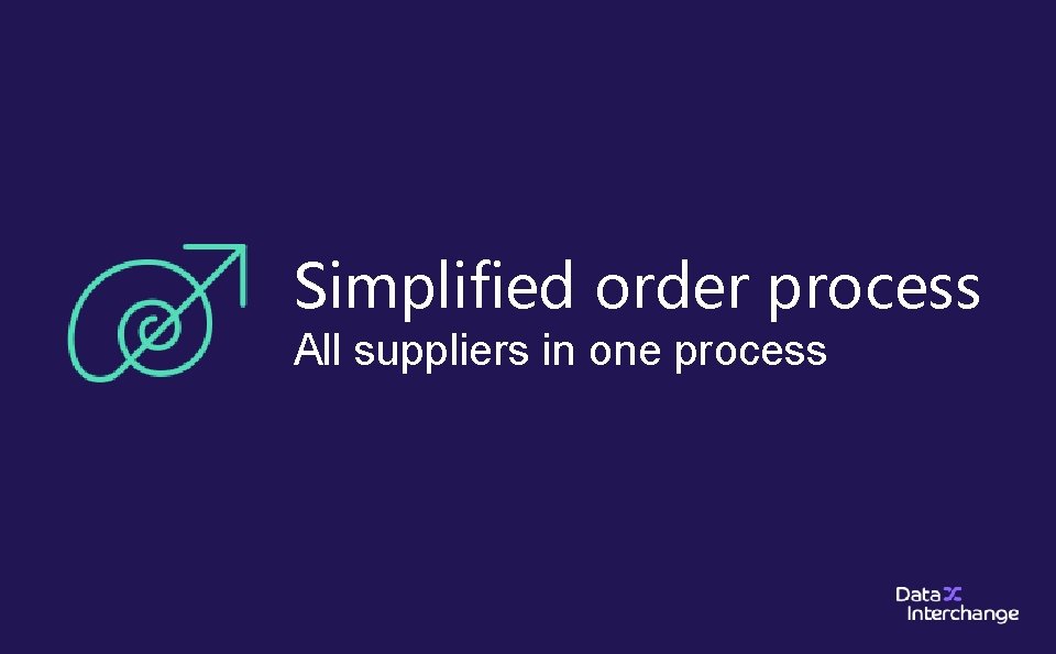 Simplified order process All suppliers in one process 