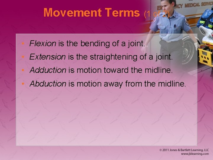 Movement Terms (1 of 2) • Flexion is the bending of a joint. •
