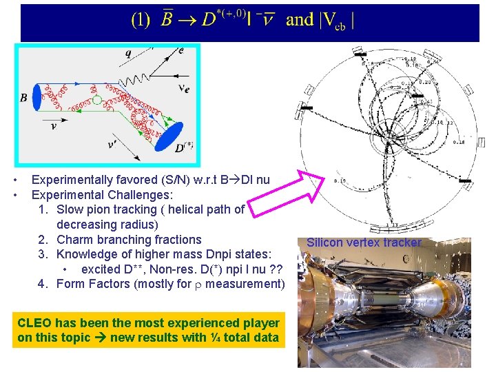  • • Experimentally favored (S/N) w. r. t B Dl nu Experimental Challenges: