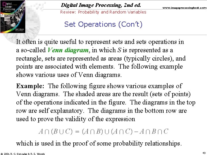 Digital Image Processing, 2 nd ed. www. imageprocessingbook. com Review: Probability and Random Variables