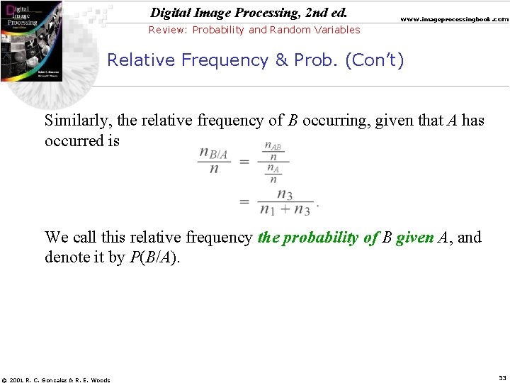 Digital Image Processing, 2 nd ed. www. imageprocessingbook. com Review: Probability and Random Variables