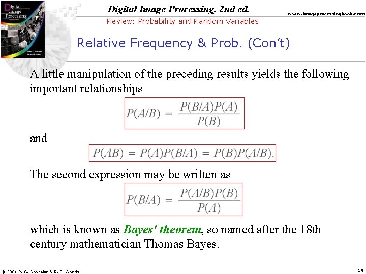 Digital Image Processing, 2 nd ed. www. imageprocessingbook. com Review: Probability and Random Variables