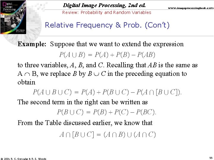 Digital Image Processing, 2 nd ed. www. imageprocessingbook. com Review: Probability and Random Variables