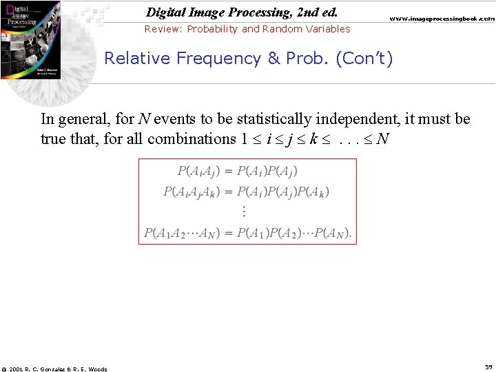 Digital Image Processing, 2 nd ed. www. imageprocessingbook. com Review: Probability and Random Variables