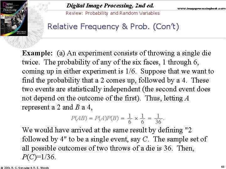 Digital Image Processing, 2 nd ed. www. imageprocessingbook. com Review: Probability and Random Variables