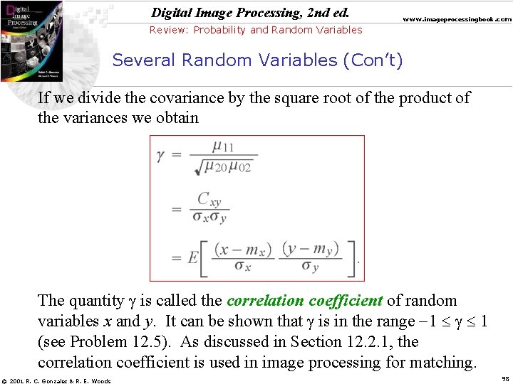 Digital Image Processing, 2 nd ed. www. imageprocessingbook. com Review: Probability and Random Variables