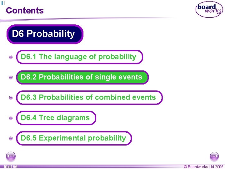 Contents D 6 Probability A D 6. 1 The language of probability A D