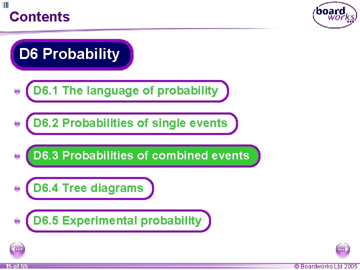 Contents D 6 Probability A D 6. 1 The language of probability A D
