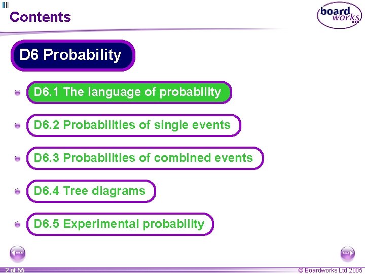 Contents D 6 Probability A D 6. 1 The language of probability A D