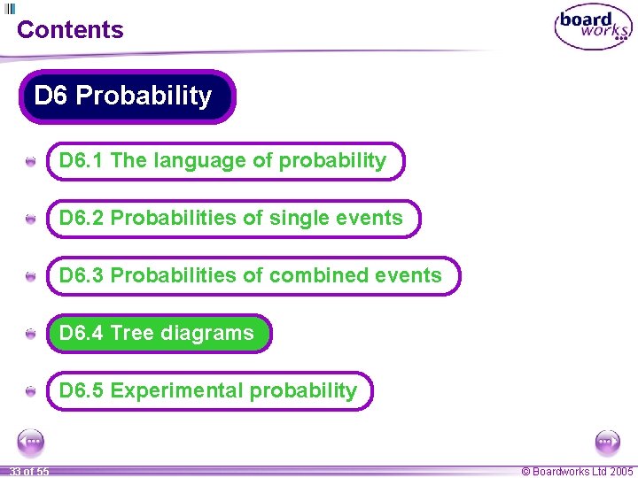 Contents D 6 Probability A D 6. 1 The language of probability A D