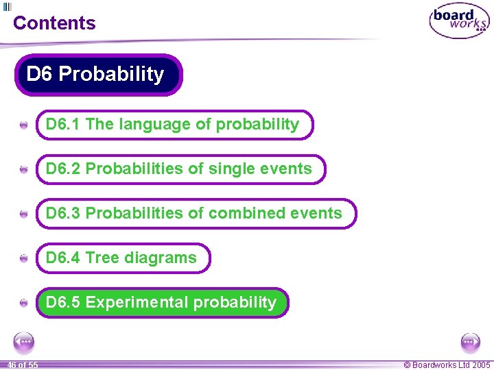 Contents D 6 Probability A D 6. 1 The language of probability A D