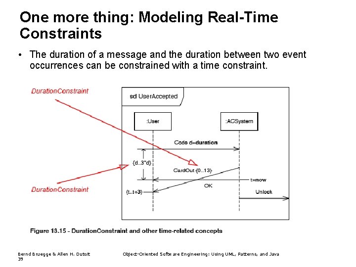 One more thing: Modeling Real-Time Constraints • The duration of a message and the One more thing: Modeling Real-Time Constraints • The duration of a message and the