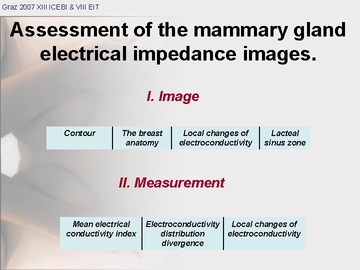 Graz 2007 XIII ICEBI & VIII EIT Assessment of the mammary gland electrical impedance