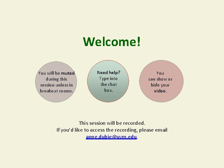 Welcome! You will be muted during this session unless in breakout rooms. Need help?