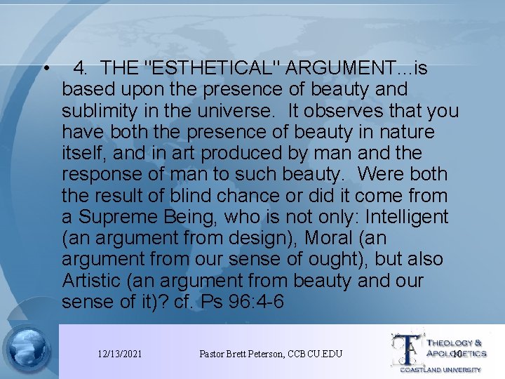  • 4. THE "ESTHETICAL" ARGUMENT. . . is based upon the presence of