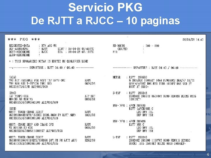 Servicio PKG De RJTT a RJCC – 10 paginas 4 