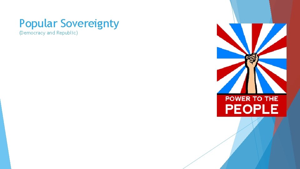 Popular Sovereignty (Democracy and Republic) 