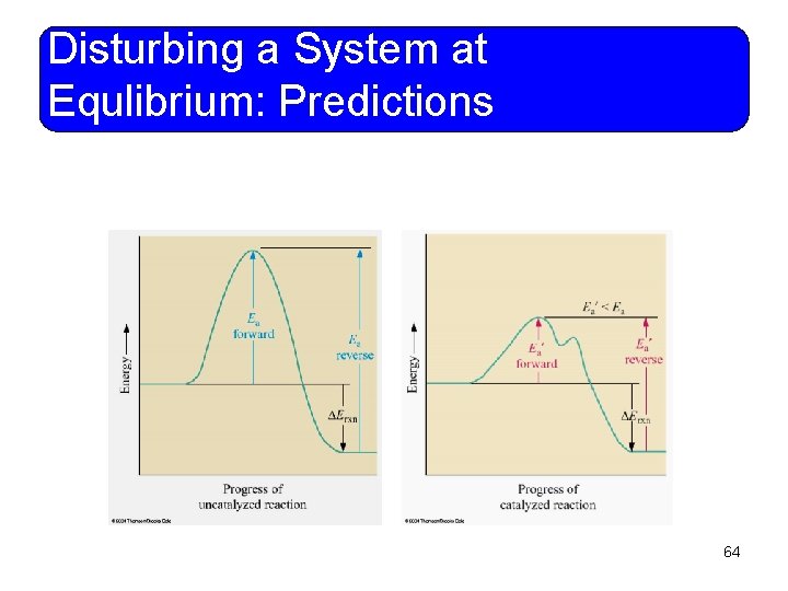 Disturbing a System at Equlibrium: Predictions 64 