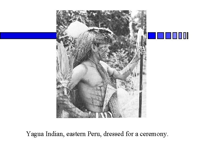 Yagua Indian, eastern Peru, dressed for a ceremony. 