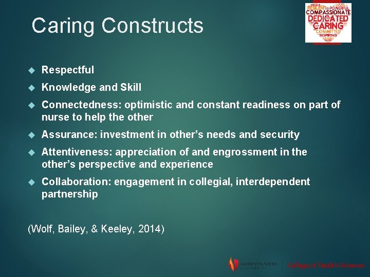Caring Constructs Respectful Knowledge and Skill Connectedness: optimistic and constant readiness on part of