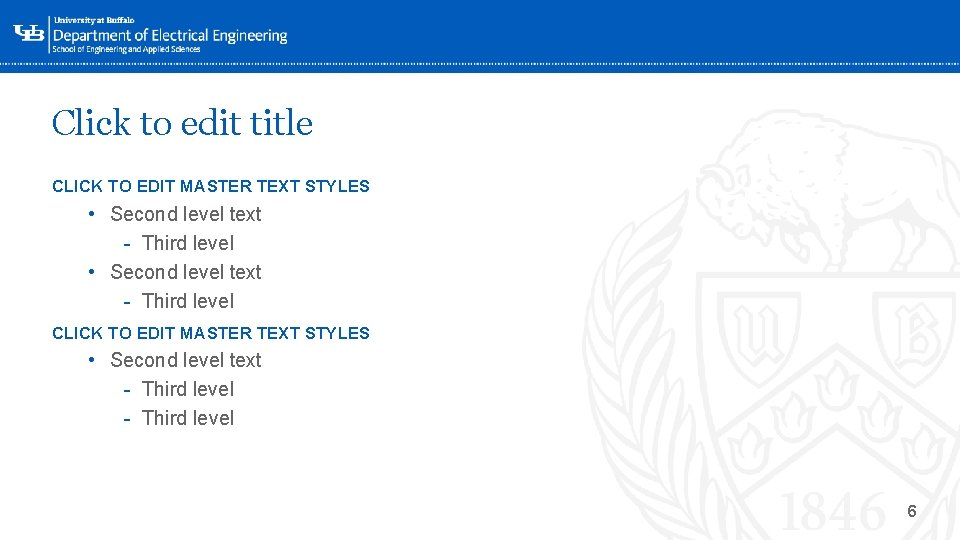 Click to edit title CLICK TO EDIT MASTER TEXT STYLES • Second level text