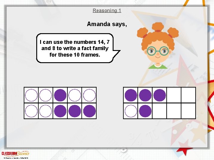 Reasoning 1 Amanda says, I can use the numbers 14, 7 and 8 to