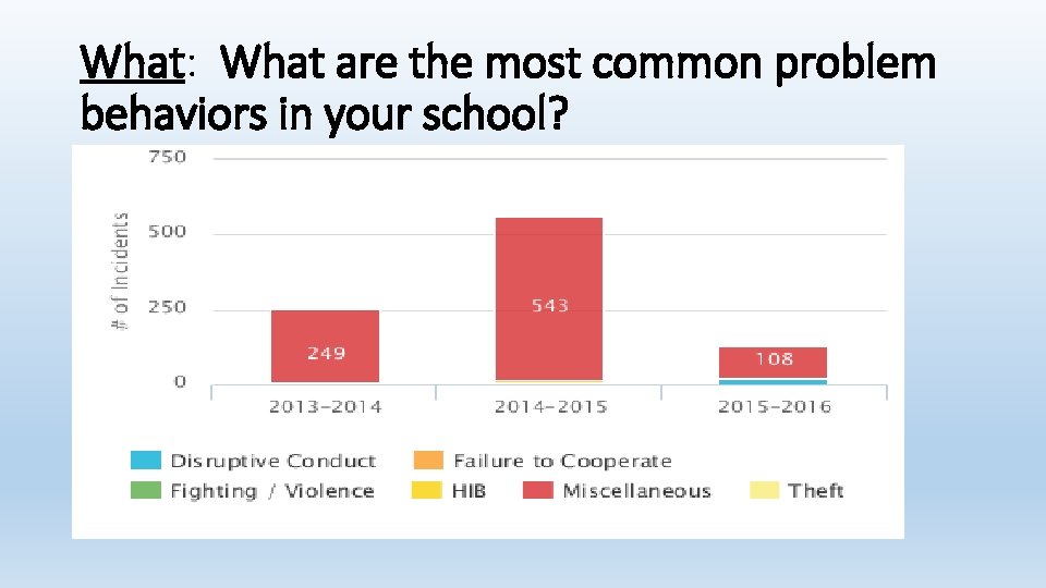 What: What are the most common problem behaviors in your school? 