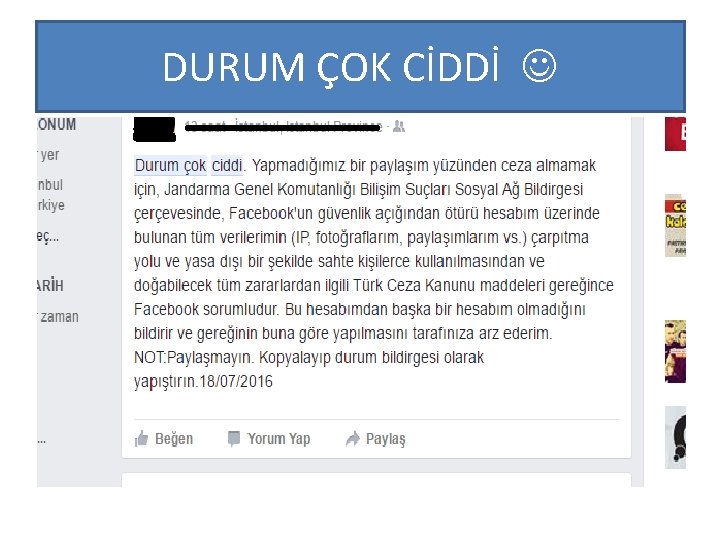 DURUM ÇOK CİDDİ 