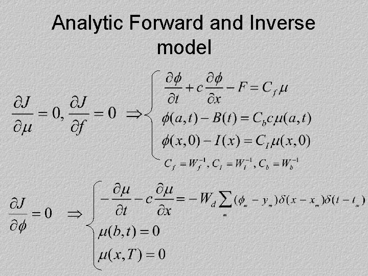 Analytic Forward and Inverse model 