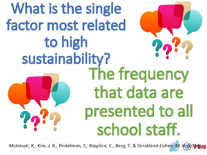 What is the single factor most related to high sustainability? The frequency that data