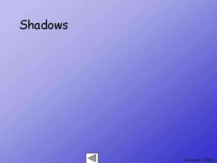 Shadows Rick Parent - CIS 681 