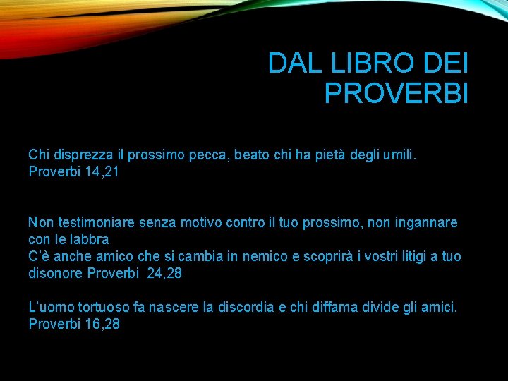I VALORI DELLA BIBBIA SUL RISPETTO E SULLAMICIZIA