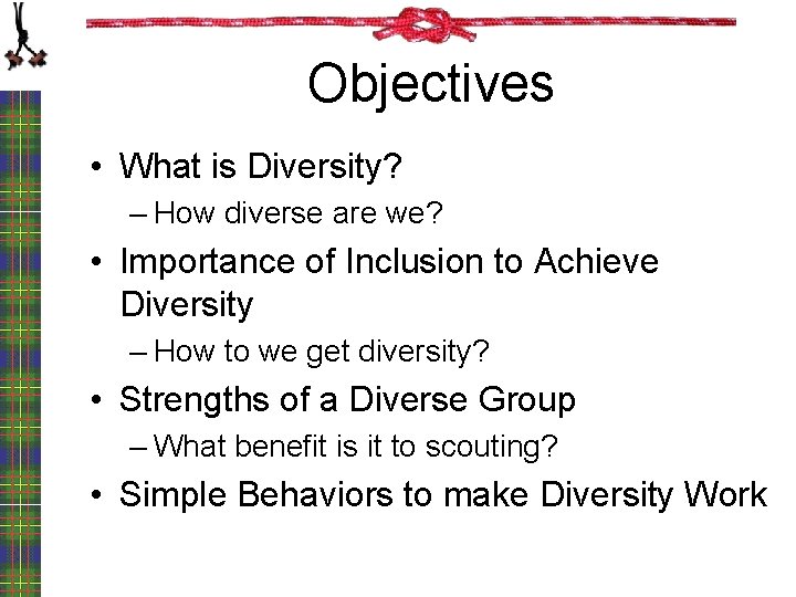 Objectives • What is Diversity? – How diverse are we? • Importance of Inclusion