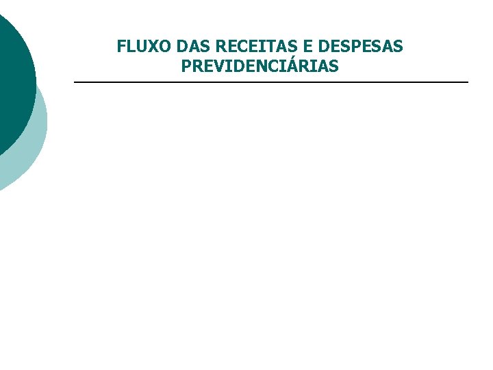 FLUXO DAS RECEITAS E DESPESAS PREVIDENCIÁRIAS 