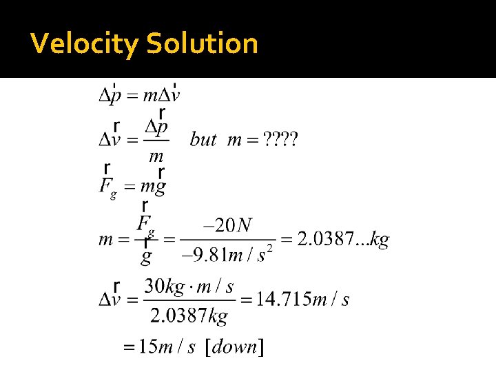 Velocity Solution 