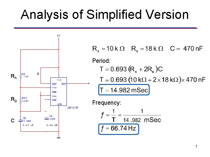 Analysis of Simplified Version Period: RA RB A Frequency: C 7 